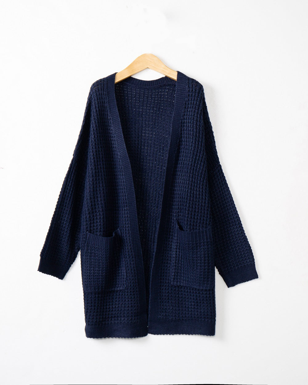 Damen lässiger Strickcardigan mit Taschen und offenem Schnitt R&B