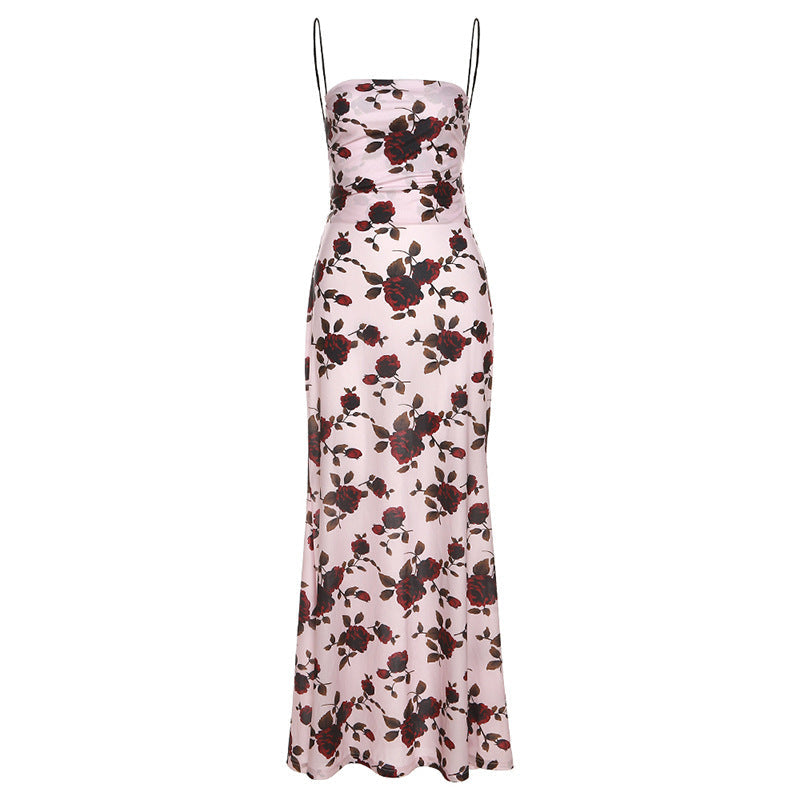 Damen Elegantes Maxikleid mit floralem Print und Spaghettiträgern R&B