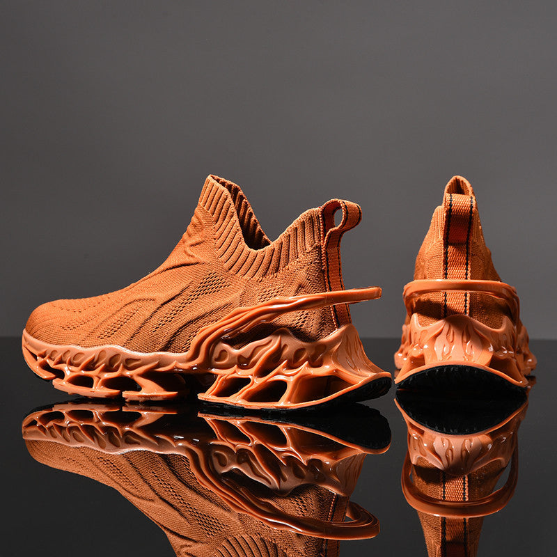 Damen hochentwickelte Sneaker mit nahtlosem Strick-Obermaterial und innovativem Sohlenprofil R&B