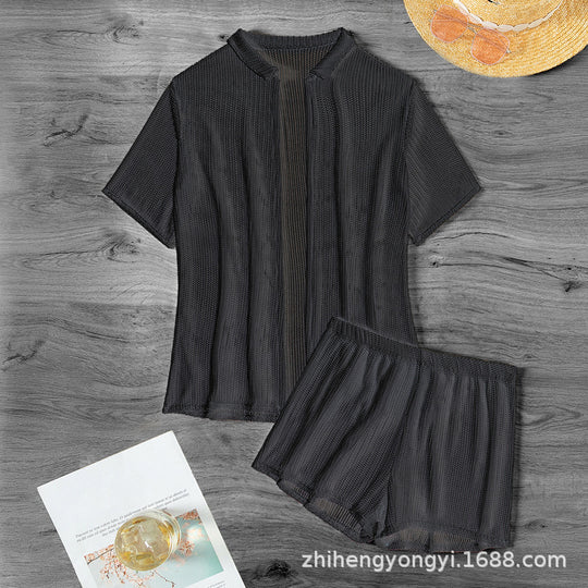 Damen Freizeitanzug mit luftigem Strickdesign R&B