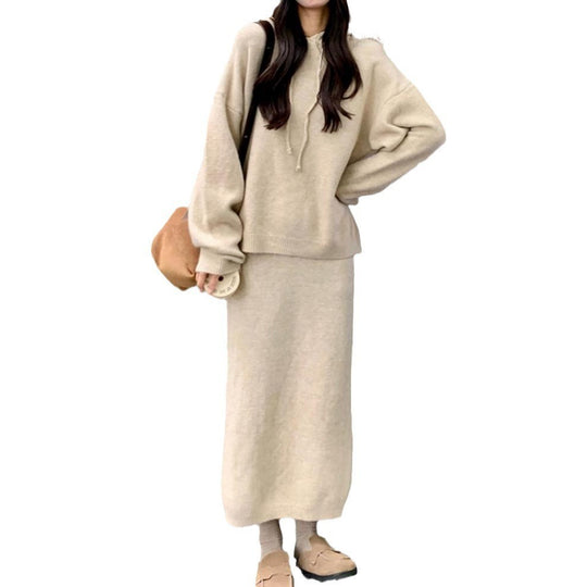 Damen Hoodie Kleid mit praktischer Kängurutasche und weitem Schnitt R&B