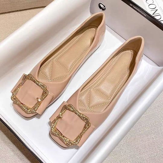 Damen elegante Ballerinas mit dekorativer Schnalle R&B