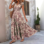 Damen Maxikleid mit floralem Muster und taillierter Passform R&B