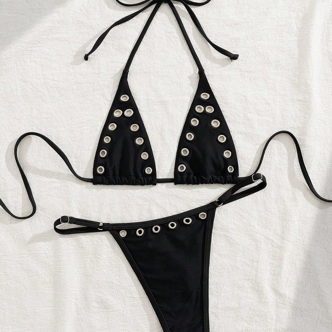 Damen Triangel-Bikini-Set mit glamourösen Zier-Details R&B