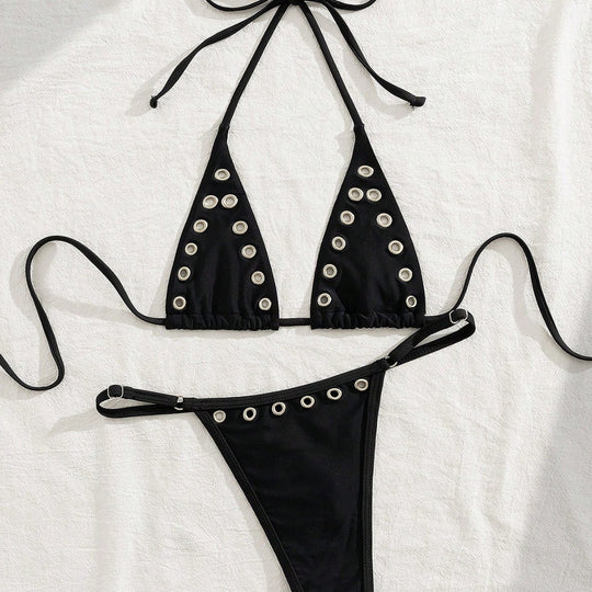Damen Triangel-Bikini-Set mit glamourösen Zier-Details R&B