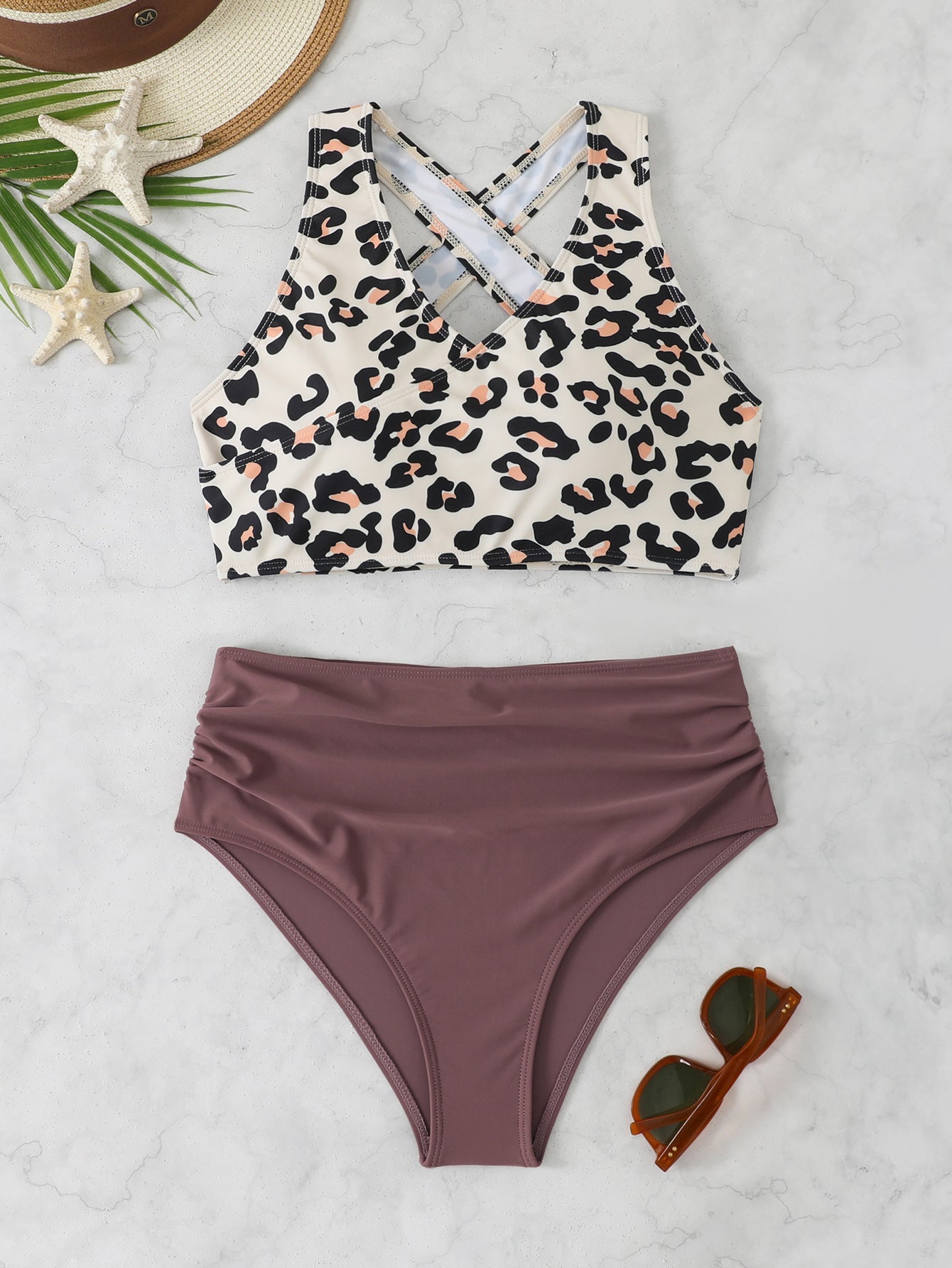 Damen Sportlicher Bikini mit Rückenschnürung R&B