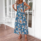 Damen Langes Sommerkleid mit floralem Muster und elegantem Schnitt R&B