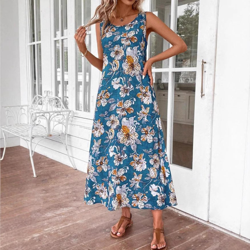 Damen Langes Sommerkleid mit floralem Muster und elegantem Schnitt R&B