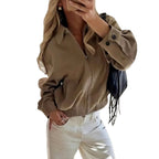 Damen modische Blousonjacke mit praktischen Taschen R&B