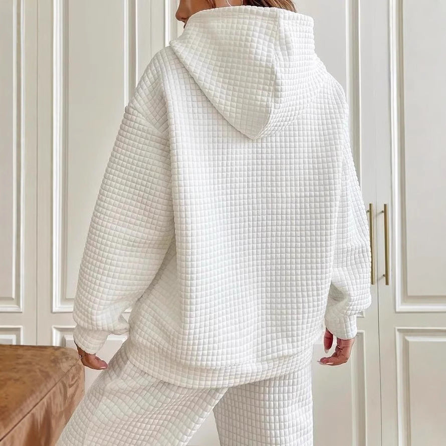 Damen lässiger Hoodie mit strukturierter Oberfläche und praktischer Kängurutasche R&B