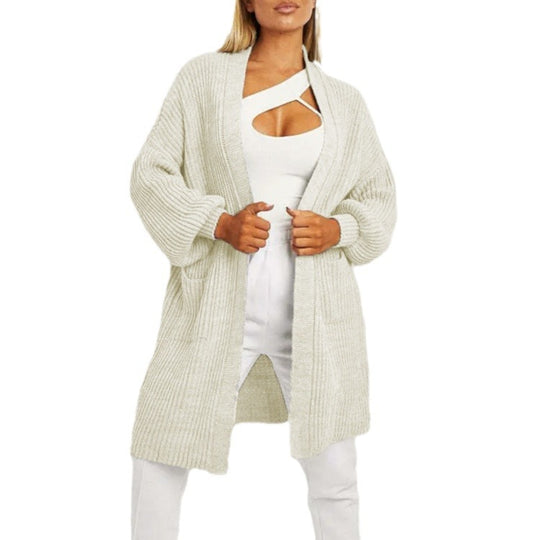 Damen Grobstrick-Cardigan mit weitem Schnitt und praktischen Taschen R&B