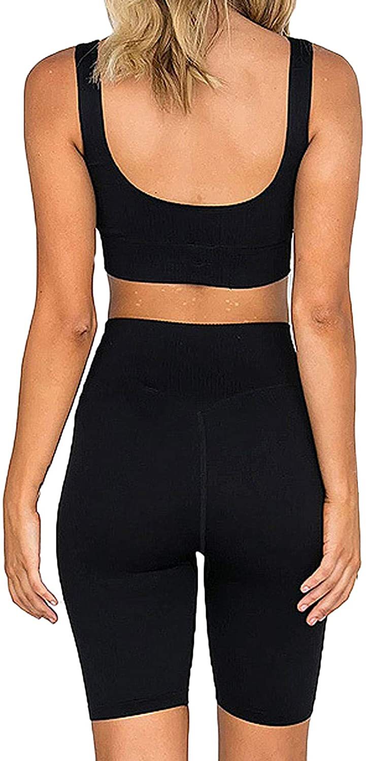 Damen Sportliches Wellness-Set mit Crop Top und Radlerhose R&B