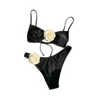 Damen Bikini-Set mit eleganter Blumenapplikation