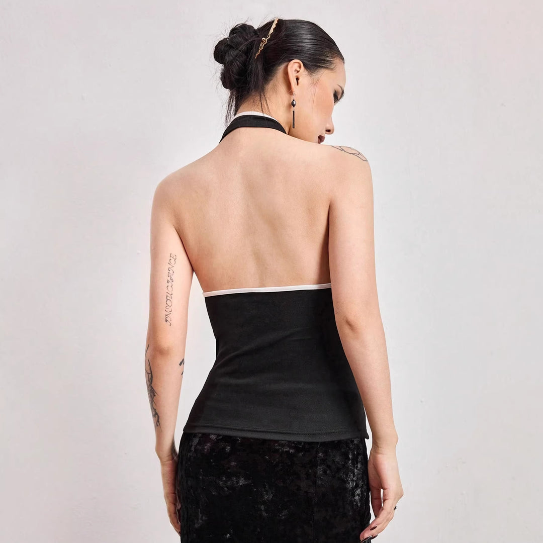 Damen Hochgeschlossenes Trägertop mit Drachenmotiv R&B