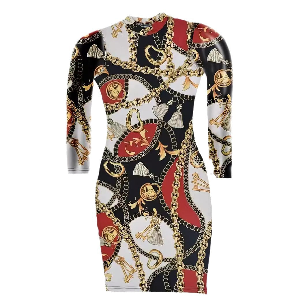 Damen Körperbetontes Kunstwerk Kleid R&B