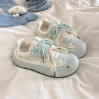 Damen Schnür-Sneaker mit verspieltem Bärenmotiv und atmungsaktivem Obermaterial
