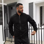 Herren modische Jacke im sportlichen Suede-Look R&B
