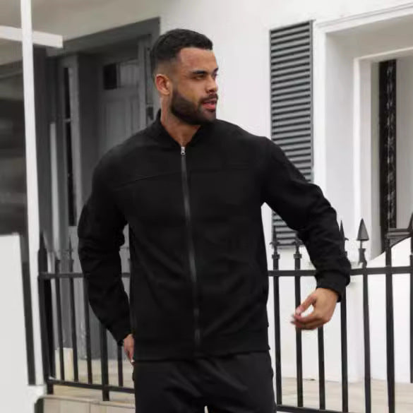 Herren modische Jacke im sportlichen Suede-Look R&B