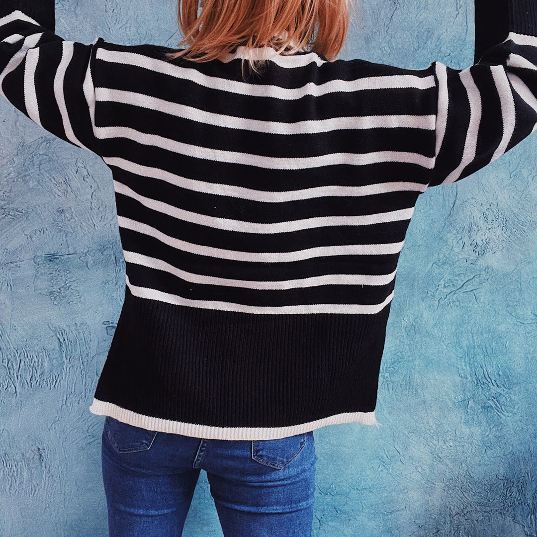 R&B | Gestreifter Strickpullover für Herbst & Winter