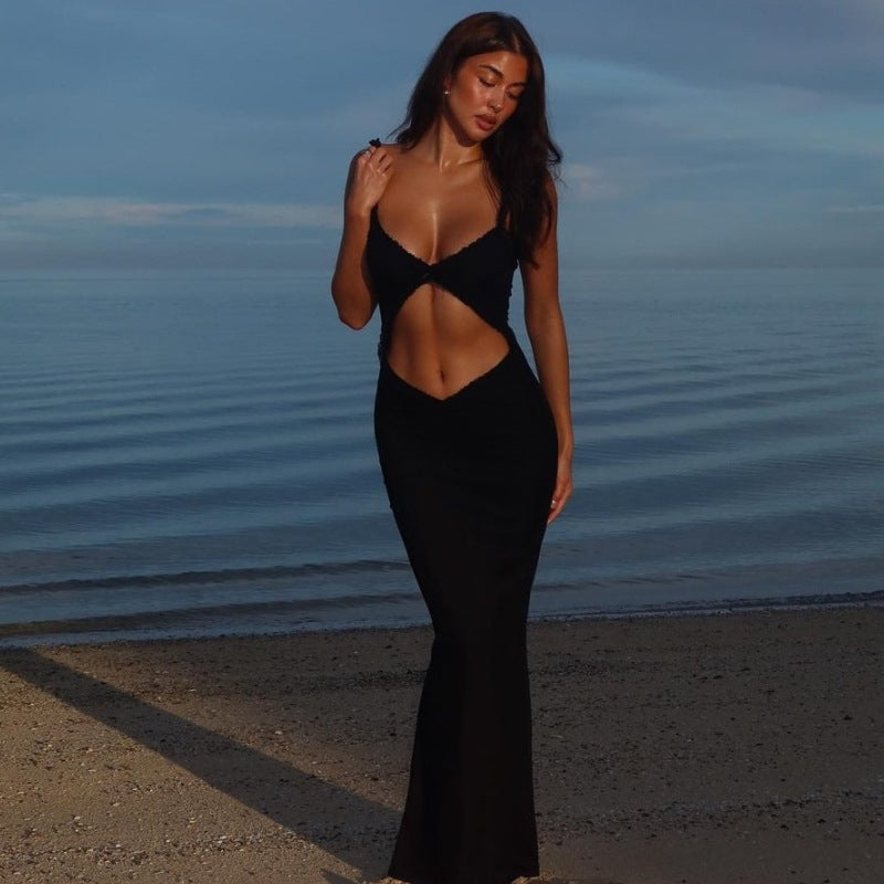 Damen Figurbetontes Wickelkleid mit raffinierten Cut-Outs und Rüschendetails R&B