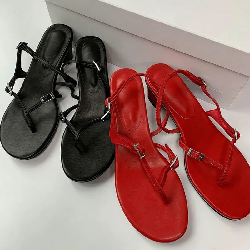 Damen Sandalen mit eleganten Riemen und modischem Absatz R&B