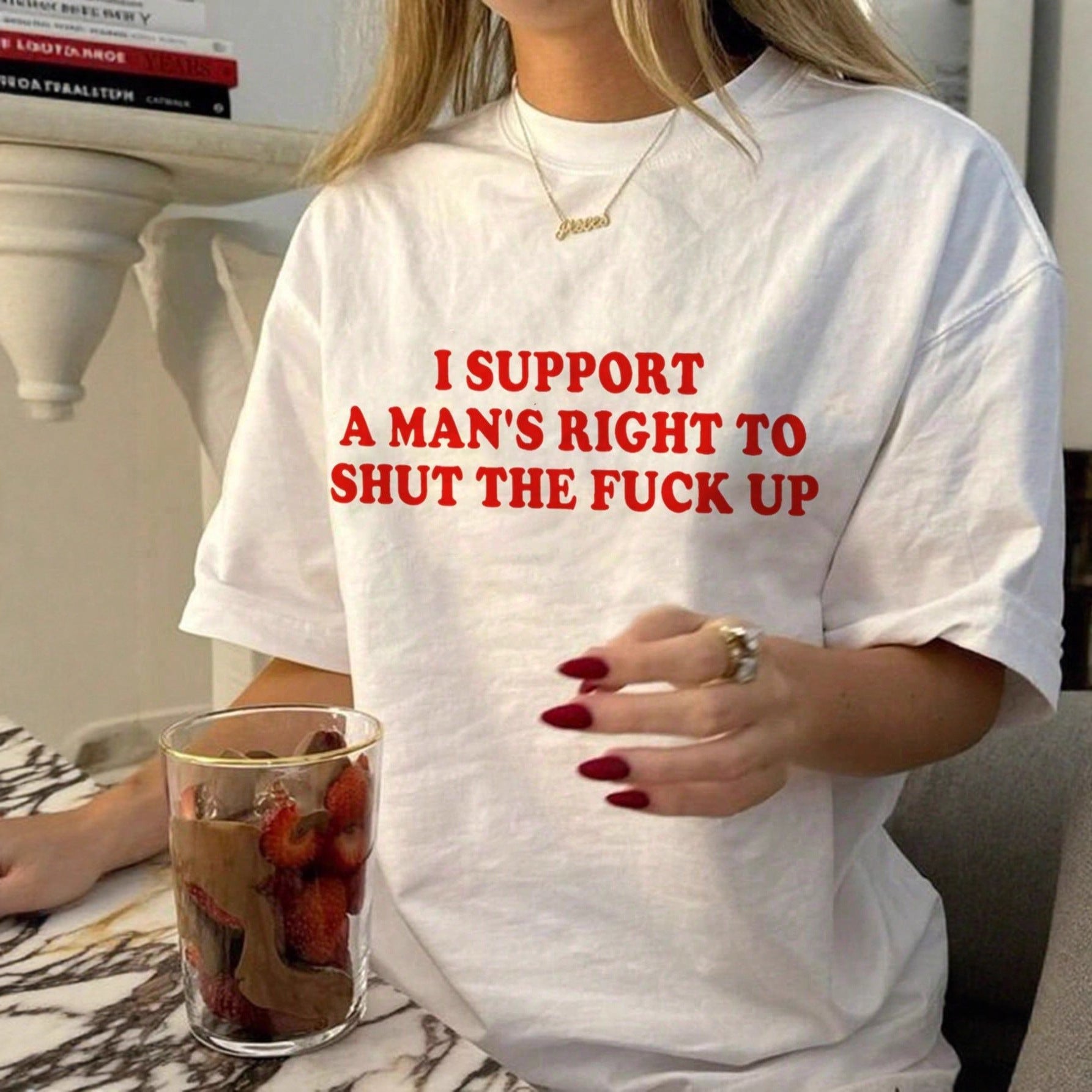 Damen oversized Bachelorette T-Shirt mit exklusivem Print R&B