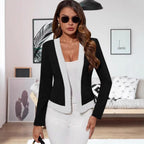 Damen Moderne Blazerjacke mit kontrastierenden Details R&B