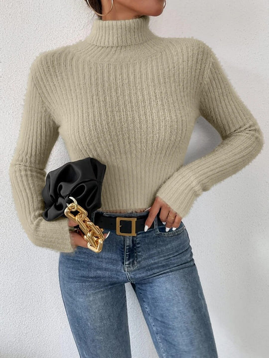 Damen Chic Rollkragenpullover aus feinem Strick R&B