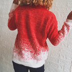 Damen festlicher Strickpullover mit winterlichem Schneeflockenmotiv R&B