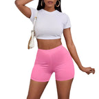 Damen Cropped T-Shirt mit figurformenden Shorts R&B
