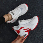 Damen nan luftgepolsterte Plateau-Sneaker mit sichtbarer Fersenluftkapsel und atmungsaktivem Mesh R&B