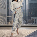 Damen modischer cropped Pullover mit Pailletten R&B