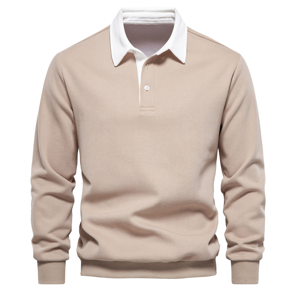 Herren Poloshirt mit kontrastierendem Kragen R&B