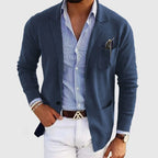Herren lässiger Strickblazer mit praktischen Taschen und bequemer Passform R&B