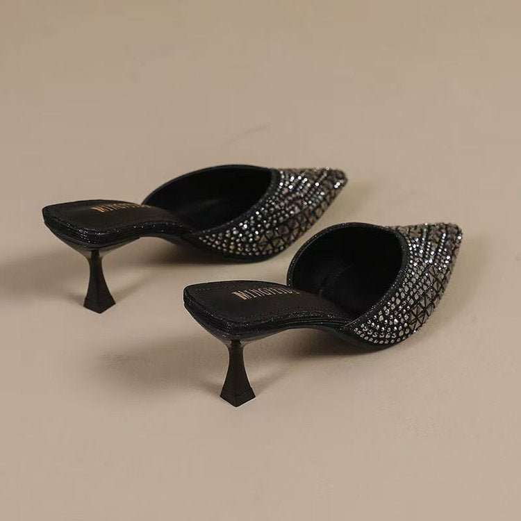 Damen schicke Slingback-Pumps mit funkelndem Strass R&B