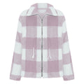 Damen kuschelige Oversize-Jacke mit kariertem Muster R&B