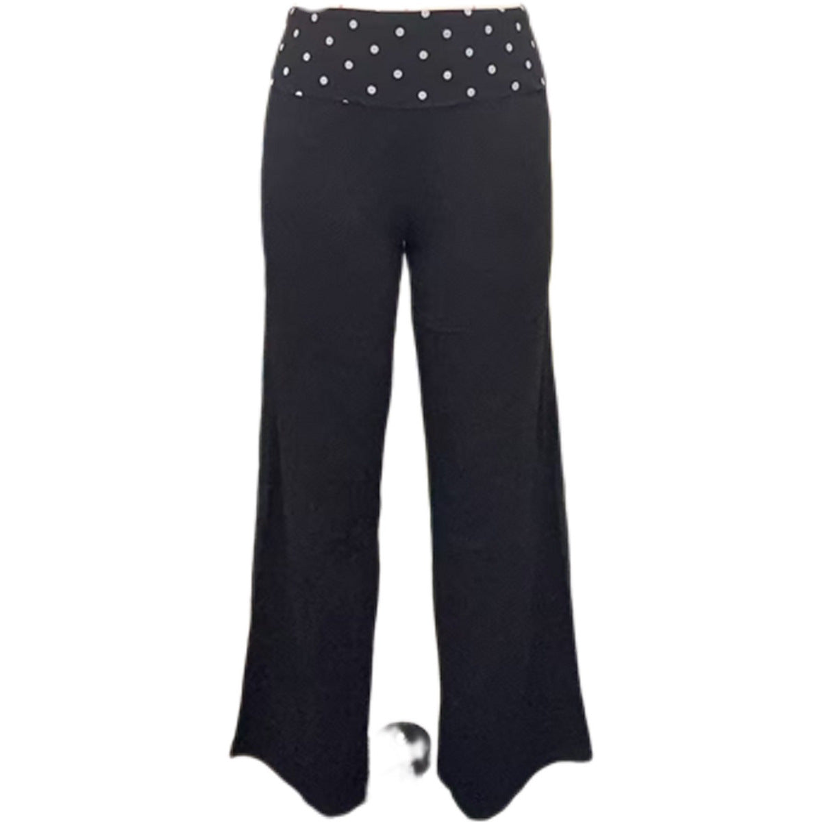Damen weite Freizeit-Hose mit elastischem Bund und Pünktchenmuster R&B