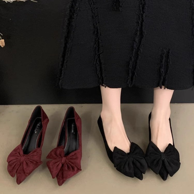 Damen elegante Ballerinas mit dekorativer Schleifenverzierung R&B