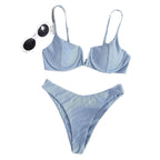 Damen Push-Up Bikini-Set mit elegantem Rippendesign R&B