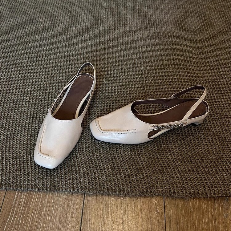 Damen Slingpumps mit eleganter Naht und modischen Schnallen R&B