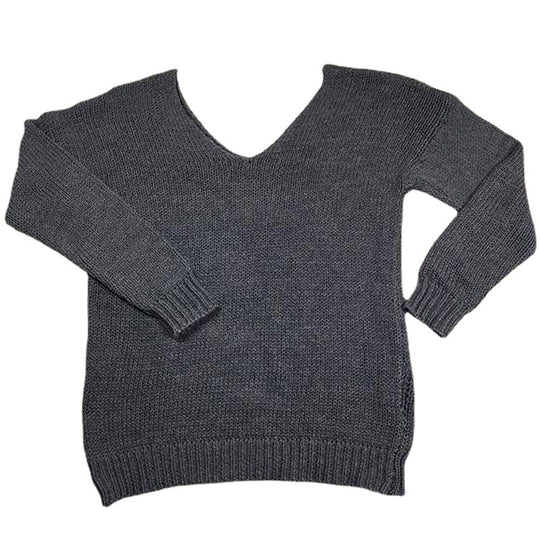 Damen V-Ausschnitt Strickpullover mit lockerer Passform R&B