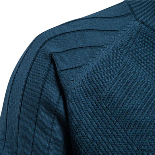 Herren Strickjacke mit Stehkragen R&B