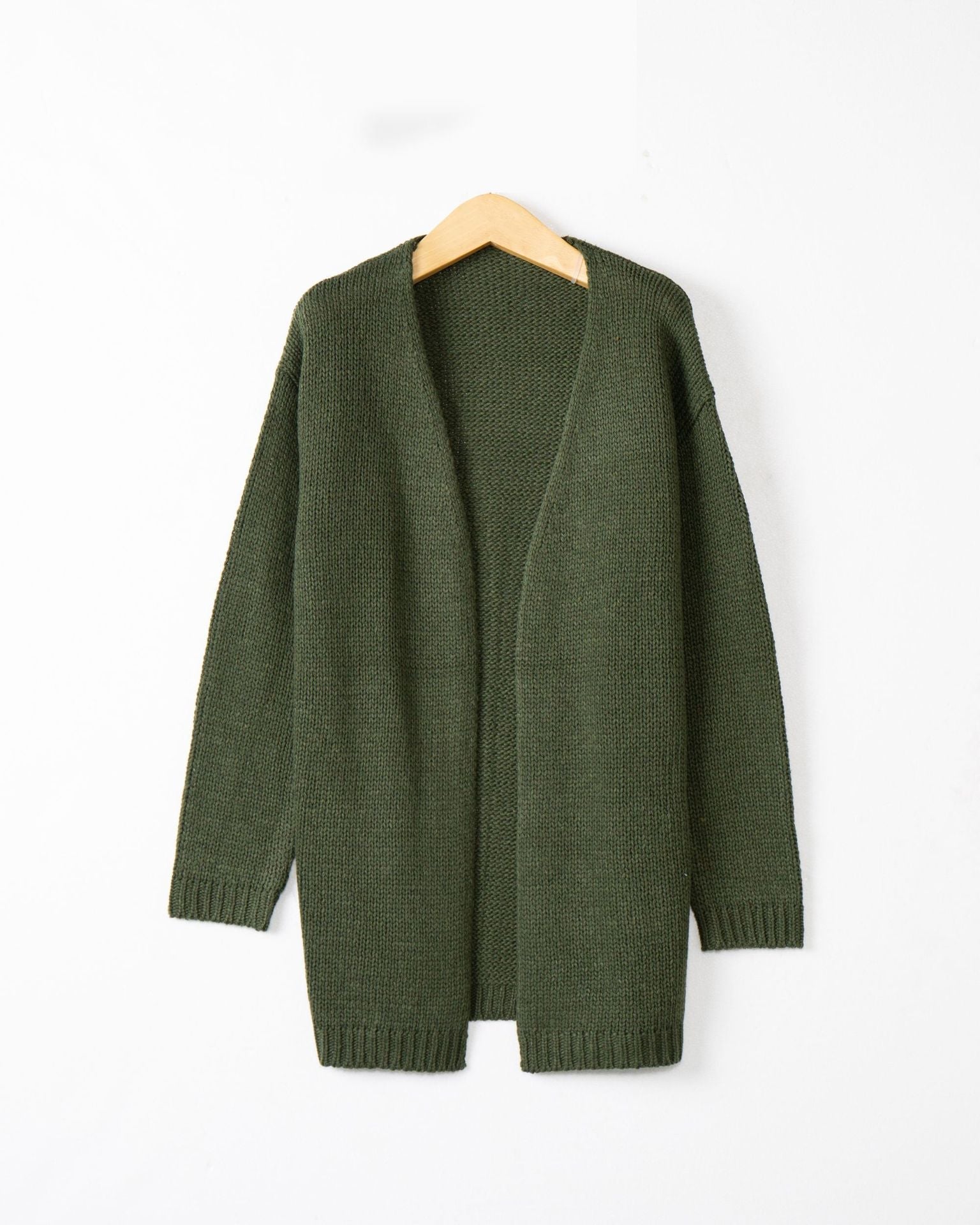 Damen Offene Strickjacke mit lässigem Schnitt und Taschen