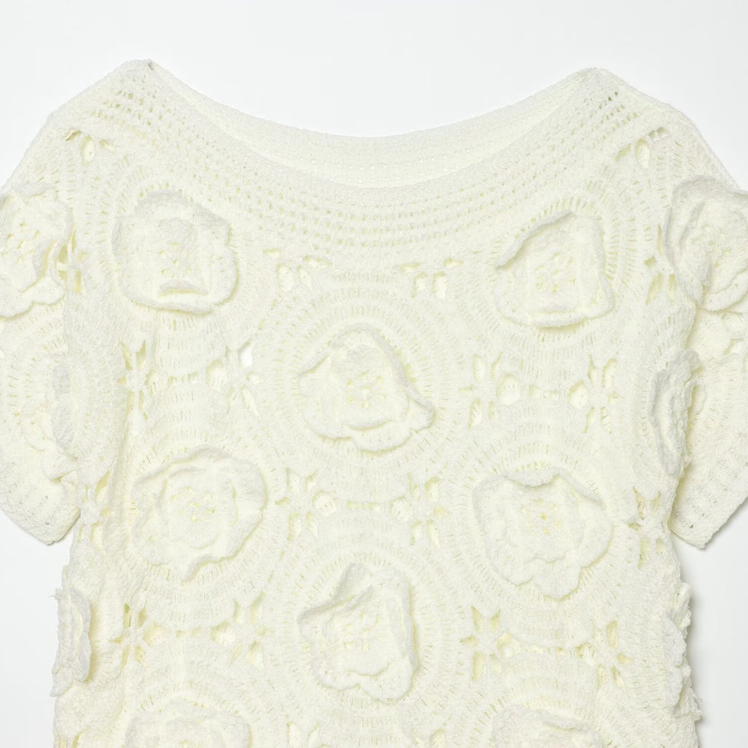Damen Strickoberteil mit floralem Strukturmuster R&B