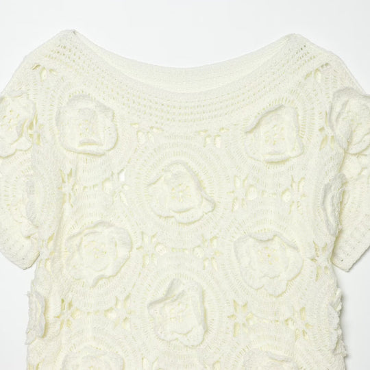 Damen Strickoberteil mit floralem Strukturmuster R&B