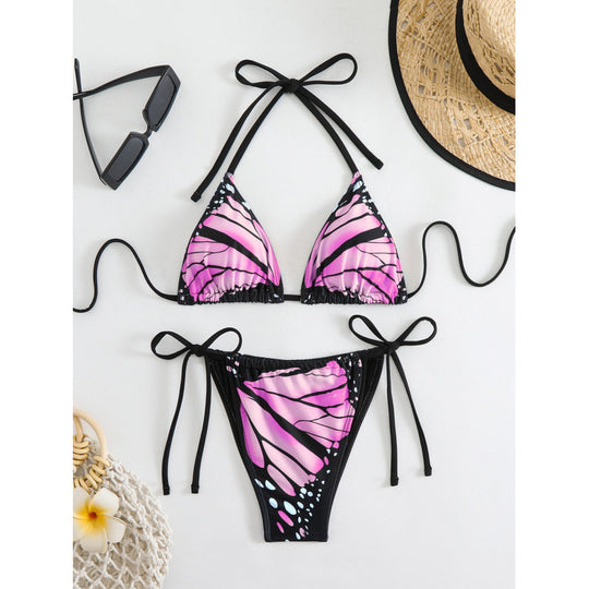 Damen Triangel-Bikini mit innovativem Schmetterlingsmuster R&B