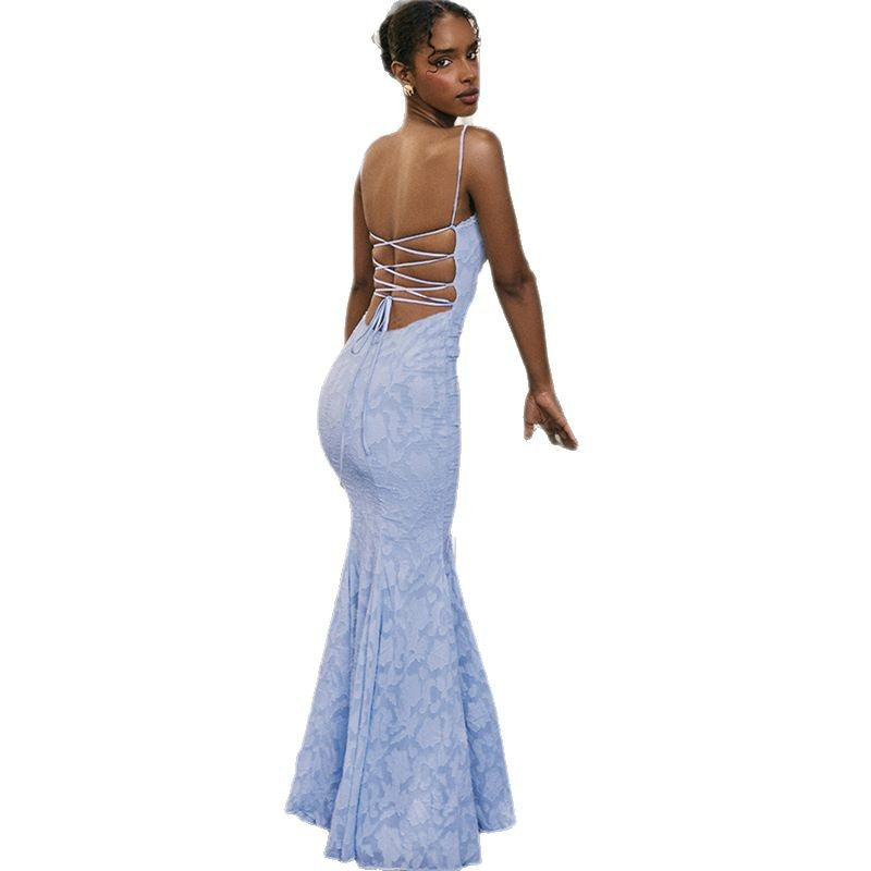 Damen Langflussendes Kleid mit stilvollen Blumenapplikationen R&B