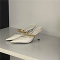 Damen elegante Slingback-Pumps mit goldenen Akzenten R&B