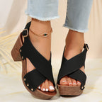 Damen Sandalen mit Holzabsatz R&B