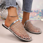 Damen Offene Clogs mit netzartigem Design und modischem Korkrand R&B